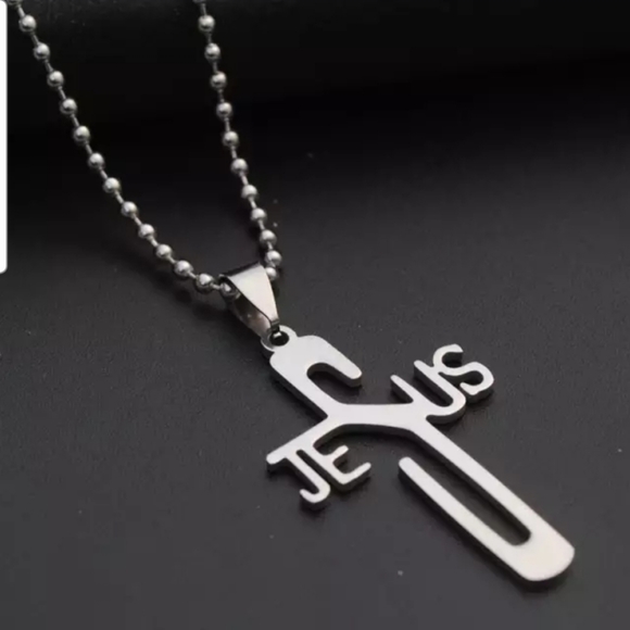 NEW! Stainless Steel Jesus Christ Cross Necklace - Picture 3 of 5